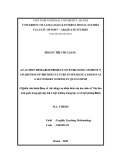 Master minor programme thesis English teaching methodology: An action research project on enhancing student’s awareness of british culture in speaking lessons at a secondary school in Quang Binh