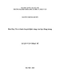 Luận văn Thạc sĩ Văn học: Đào Duy Từ và bước hoạch định vùng văn học Đàng Trong