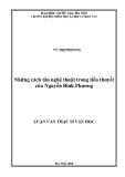 Luận văn Thạc sĩ Văn học: Những cách tân nghệ thuật trong tiểu thuyết của Nguyễn Bình Phương