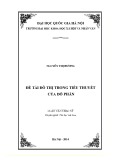 Luận văn Thạc sĩ Văn học: Đề tài đô thị trong tiểu thuyết của Đỗ Phấn