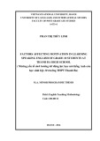 Master minor programme thesis English linguistics: Factors affecting motivation in learning speaking English of grade 10 students at Thanh Ba High school