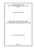 Luận văn Thạc sĩ Văn học: Quan niệm về thơ trên tạp chí Văn nghệ Quân đội giai đoạn 1986 - 2006