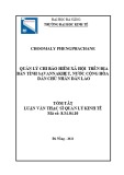 Tóm tắt Luận văn Thạc sĩ Quản lý kinh tế: Quản lý nhà nước về chi Bảo hiểm xã hội tại Tỉnh Savannakhet, nước CHDCNH Lào