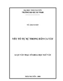 Luận văn Thạc sĩ Khoa học Ngữ văn: Yếu tố tự sự trong dân ca Tày