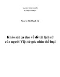 Luận văn Thạc sĩ Khoa học Ngữ văn: Khảo sát ca dao về đề tài lịch sử của người Việt từ góc nhìn thể loại