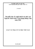Luận văn Thạc sĩ Văn học Việt Nam: Tìm hiểu đặc sắc nghệ thuật của nhà văn Nguyễn Tuân trước Cách mạng tháng Tám năm 1945