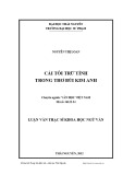 Luận văn Thạc sĩ Khoa học Ngữ văn: Cái tôi trữ tình trong thơ Bùi Kim Anh