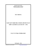 uận văn Thạc sĩ Khoa học: Ngôn ngữ nghệ thuật trong truyện ngắn trên Nam phong tạp chí (1917 – 1934)