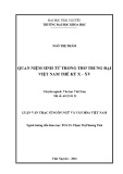Luận văn Thạc sĩ Ngôn ngữ và Văn hóa Việt Nam: Quan niệm sinh tử trong thơ trung đại Việt Nam thế kỷ X – XV