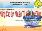 Đề tài: Nâng cao lợi nhuận từ vốn lưu động