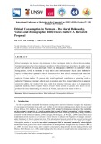 Ethical Consumption in Vietnam – Do Moral Philosophy, Values and Demographics Differences Matter? A Research Proposal