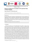 Internet Use Behavior of Consumers in Pre-purchase Stage of Online Shopping