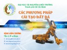 Bài giảng Các phương pháp cải tạo đất đá: Chương 3 - TS. Đặng Xuân Trường