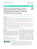 Cancer cell line microarray as a novel screening method for identification of radioresistance biomarkers in head and neck squamous cell carcinoma