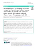 Pooled analysis of combination antiemetic therapy for chemotherapy-induced nausea and vomiting in patients with colorectal cancer treated with oxaliplatin-based chemotherapy of moderate emetic risk