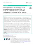 Development of a liquid biopsy based purely quantitative digital droplet PCR assay for detection of MLH1 promoter methylation in colorectal cancer patients