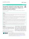 Therapeutic method for early-stage second primary non-small lung cancer: Analysis of a population-based database