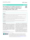 The frequency of medical reversals in a cross-sectional analysis of high-impact oncology journals, 2009–2018
