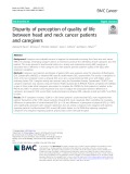 Disparity of perception of quality of life between head and neck cancer patients and caregivers