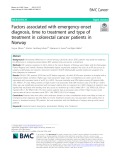 Factors associated with emergency-onset diagnosis, time to treatment and type of treatment in colorectal cancer patients in Norway