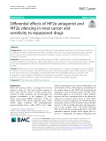 Differential effects of HIF2α antagonist and HIF2α silencing in renal cancer and sensitivity to repurposed drugs