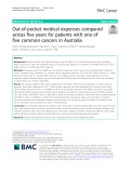 Out-of-pocket medical expenses compared across five years for patients with one of five common cancers in Australia