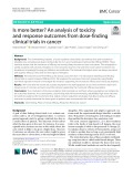 Is more better? An analysis of toxicity and response outcomes from dose-finding clinical trials in cancer