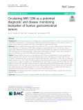 Circulating MiR-1290 as a potential diagnostic and disease monitoring biomarker of human gastrointestinal tumors