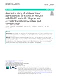 Association study of relationships of polymorphisms in the miR-21, miR-26b, miR-221/222 and miR-126 genes with cervical intraepithelial neoplasia and cervical cancer