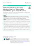 Intralesional injection of rose bengal augments the efficacy of gemcitabine chemotherapy against pancreatic tumors