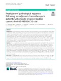 Prediction of pathological response following neoadjuvant chemotherapy in patients with muscle-invasive bladder cancer: The PRE-PREVENCYS trial