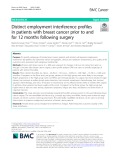 Distinct employment interference profiles in patients with breast cancer prior to and for 12 months following surgery