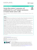 Formin-like protein 2 promotes cell proliferation by a p27-related mechanism in human breast cancer cells