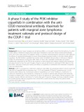 A phase II study of the PI3K inhibitor copanlisib in combination with the antiCD20 monoclonal antibody rituximab for patients with marginal zone lymphoma: Treatment rationale and protocol design of the COUP-1 trial