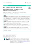 The mutational profile of immune surveillance genes in diagnostic and refractory/relapsed DLBCLs