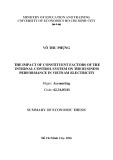 Summary of economic thesis: The impact of constituent factors of the internal control system on the business performance in Vietnam electricity