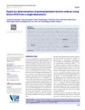 Rapid sex determination of preimplantation bovine embryo using direct-PCR from a single blastomere