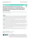 Cyclophosphamide for interstitial lung disease-associated acute respiratory failure: Mortality, clinical response and radiological characteristics