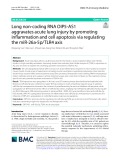 Long non-coding RNA OIP5-AS1 aggravates acute lung injury by promoting infammation and cell apoptosis via regulating the miR-26a-5p/TLR4 axis