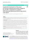 A potential mechanism of the onset of immune-related pneumonitis triggered by anti-PD-1 treatment in a patient with advanced adenocarcinoma lung cancer: Case report