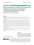 Patient’s awareness on COPD is the strongest predictor of persistence and adherence in treatment-naïve patients in real life: A prospective cohort study