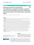 Emergency admission parameters for predicting in-hospital mortality in patients with acute exacerbations of chronic obstructive pulmonary disease with hypercapnic respiratory failure
