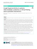 Cough hypersensitivity in patients with metabolic syndrome: A clinical finding and its possible mechanisms