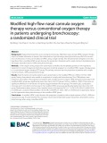 Modifed high-fow nasal cannula oxygen therapy versus conventional oxygen therapy in patients undergoing bronchoscopy: A randomized clinical trial