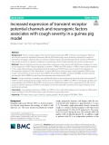 Increased expression of transient receptor potential channels and neurogenic factors associates with cough severity in a guinea pig model