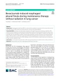 Bevacizumab-induced esophageal pleural fistula during maintenance therapy without radiation in lung cancer