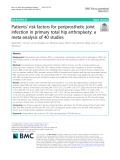 Patients’ risk factors for periprosthetic joint infection in primary total hip arthroplasty: A meta-analysis of 40 studies
