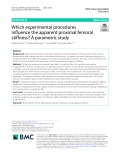 Which experimental procedures influence the apparent proximal femoral stiffness? A parametric study