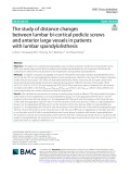 The study of distance changes between lumbar bi-cortical pedicle screws and anterior large vessels in patients with lumbar spondylolisthesis
