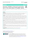 Interrater reliability of physical examination tests in the acute phase of shoulder injuries